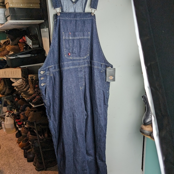 Dickies Pants - Dickies NWT Bib Relaxed Fit Overalls fits over boots, women's size 2XL, blue